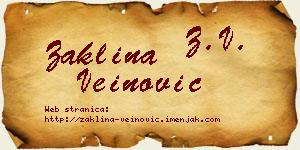 Žaklina Veinović vizit kartica